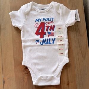 NWT Old Navy My First 4th of July short sleeve onesie size 3-6 months